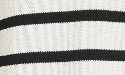 Wayf Port Stripe Johnny Collar Cotton Sweater