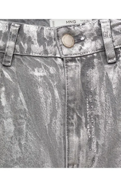 Mango Foil High Waist Straight Leg Jeans