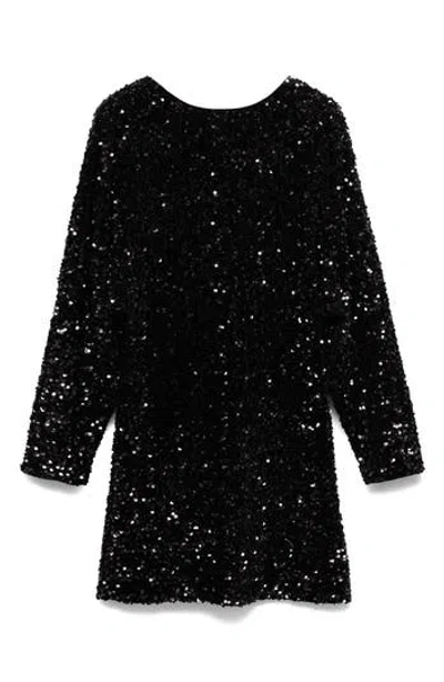 Mango Sequin Long Sleeve Minidress