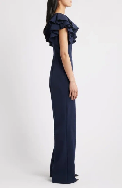 Eliza J One Shoulder Ruffle Jumpsuit