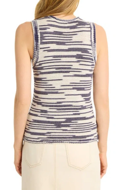 Nic + Zoe Wave Mix Knit Tank Top In Indigo