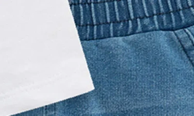 Habitual Kids Eyelet Embroidered Hoodie & Pull-on Jeans Set In Blue