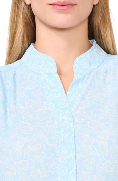 Cece Printed Puff Sleeve Button-up Shirt