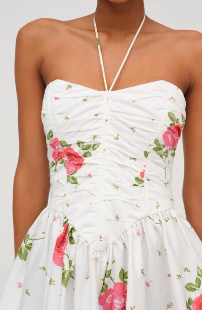 For Love & Lemons Rosebud Corset Halter Minidress