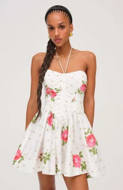 For Love & Lemons Rosebud Corset Halter Minidress