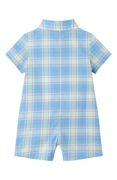 Andy & Evan Cotton Romper & Bow Tie Set In Blue