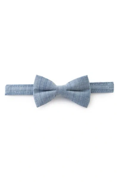 Andy & Evan Cotton Romper & Bow Tie Set In Blue