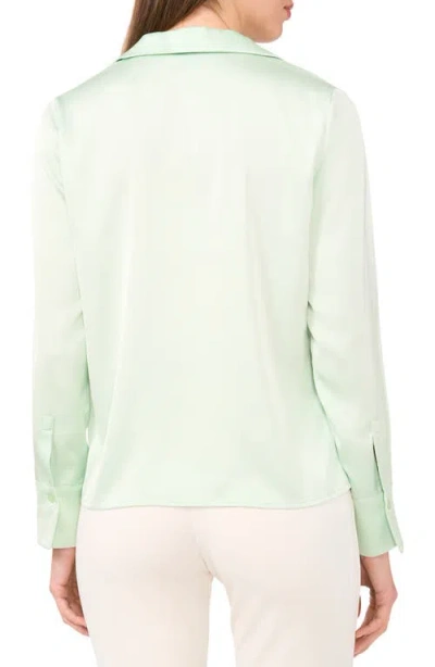 Halogen ® Satin Johnny Collar Popover Top In Green