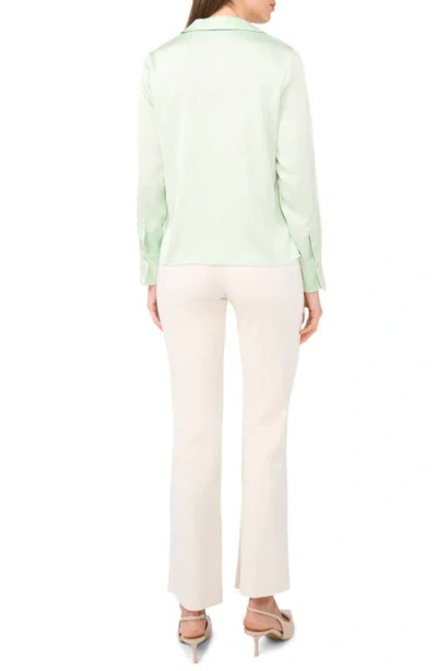 Halogen ® Satin Johnny Collar Popover Top In Green