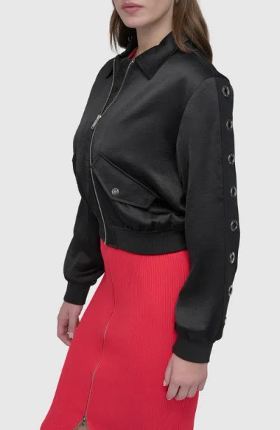 Dkny Grommet Satin Bomber