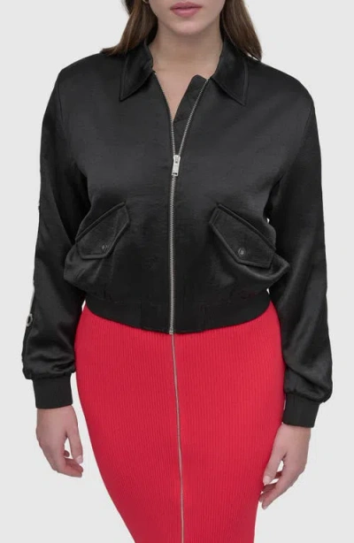 Dkny Grommet Satin Bomber