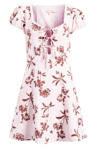 Wayf Cara Cap Sleeve Linen Blend Minidress