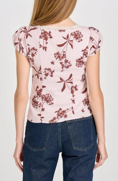 Wayf Cara Front Tie Puff Sleeve Top