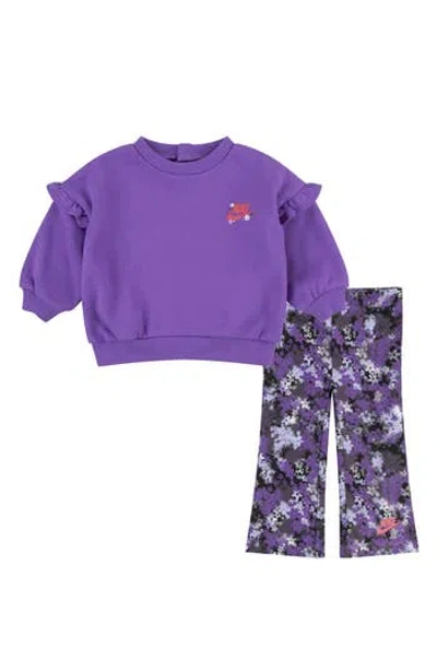 Nike Fresh Cut Sweatshirt & Leggings Set In Purple