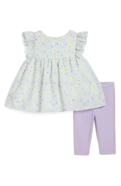 Pippa & Julie Cassidy Floral Ruffle Top & Leggings Set In Purple