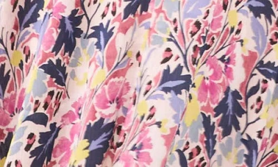Vince Camuto Floral Flutter Sleeve Asymmetric Midi Dress
