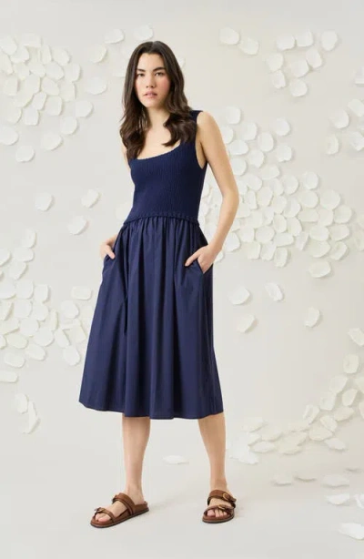Luxely Mixed Media A-line Dress