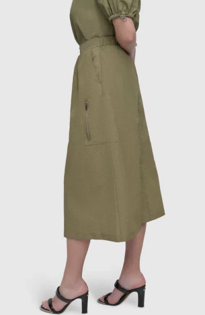 Dkny Perforated Tech Fabric Midi Skirt