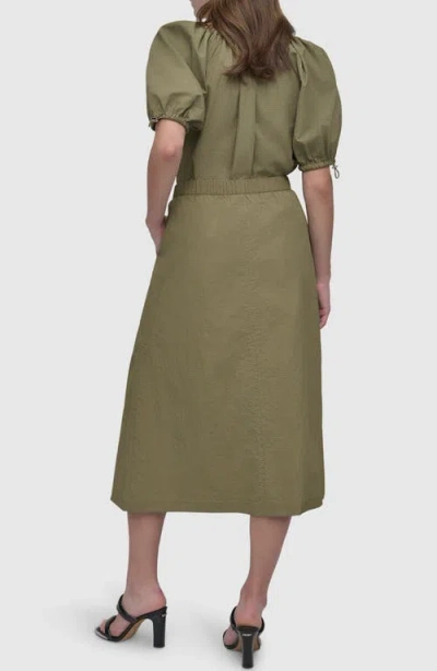 Dkny Perforated Tech Fabric Midi Skirt