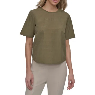 Dkny Peforated Logo Boxy Nylon T-shirt