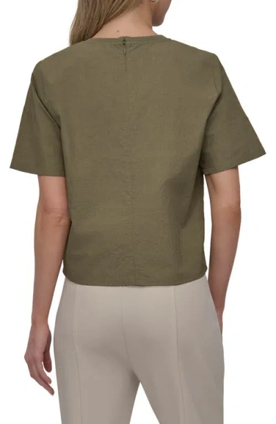 Dkny Peforated Logo Boxy Nylon T-shirt