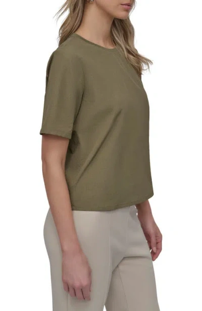 Dkny Peforated Logo Boxy Nylon T-shirt