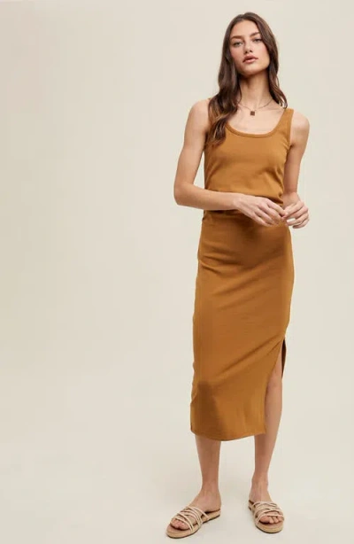 Wishlist Side Ruched Knit Midi Dress