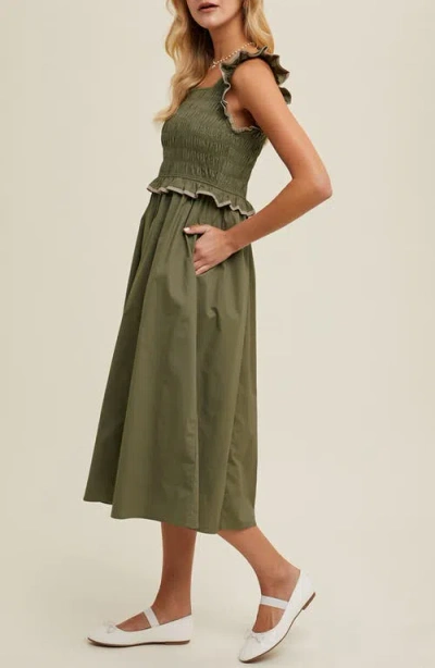 Wishlist Ruffle Tank Midi Dress