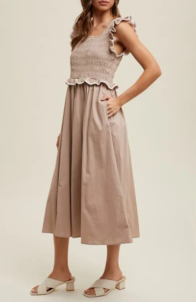 Wishlist Ruffle Tank Midi Dress