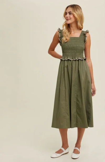 Wishlist Ruffle Tank Midi Dress