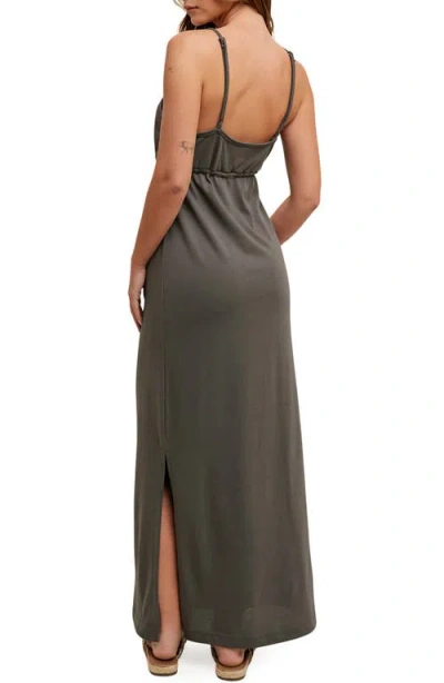Wishlist Open Back Knit Maxi Dress In Gray