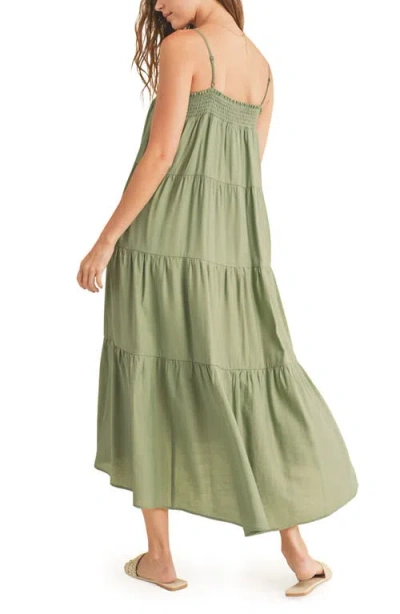 Wishlist Tiered Midi Dress In Green