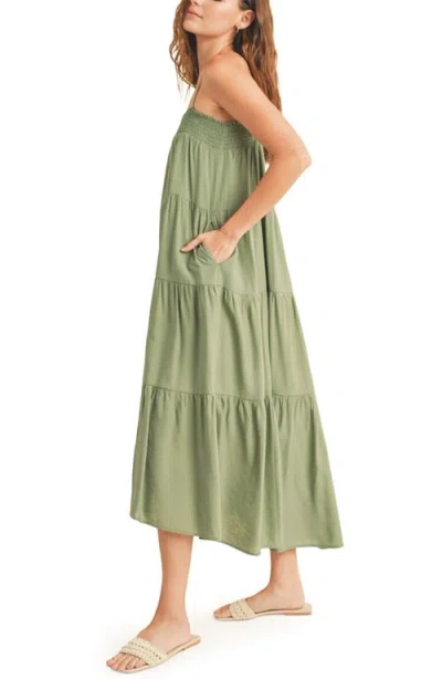 Wishlist Tiered Midi Dress In Green