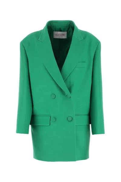 Valentino Garavani Green Crepe Couture Oversize Blazer
