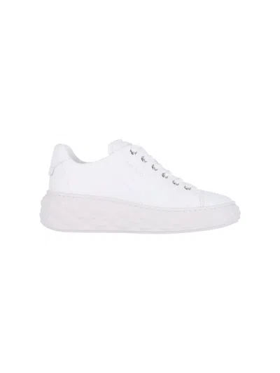 Jimmy Choo Low Top Sneakers With Textured Sole In White