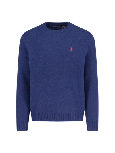 Polo Ralph Lauren Crewneck Sweatshirt With Embroidered Logo Detail In Blue