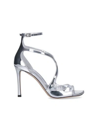 Jimmy Choo Azia 95 Metallic Leather Sandals