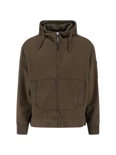 C.p. Company Hooded Sweatshirt With Pockets And Sleeve Detail