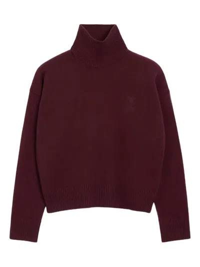Ami Alexandre Mattiussi Logo Turtleneck Long-sleeves Sweater