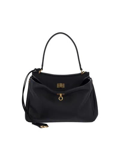Balenciaga Small Rodeo Leather Top Handle Bag In Black