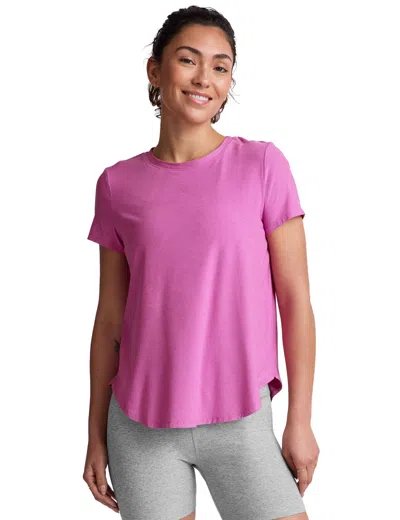 Beyond Yoga Women's Featherweight On The Down Low Tee In Pink