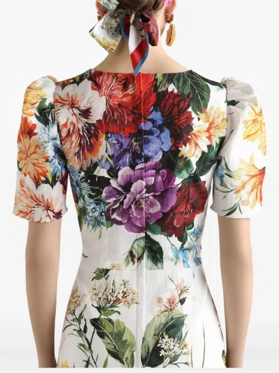 Dolce & Gabbana Floral-print Midi Dress In Multi