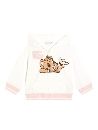 Dolce & Gabbana Leopard-motif Hoodie In White