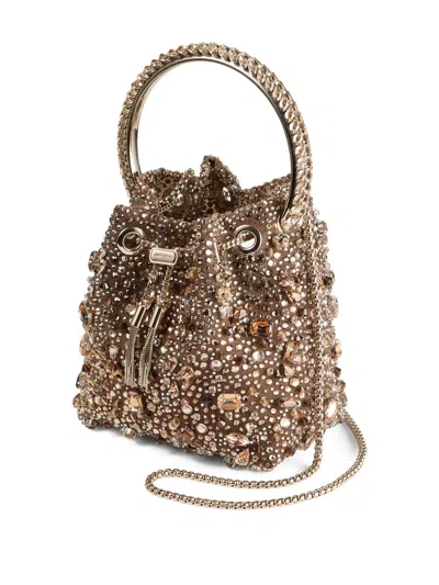 Jimmy Choo Bon Bon Crystal-embellished Bucket Bag