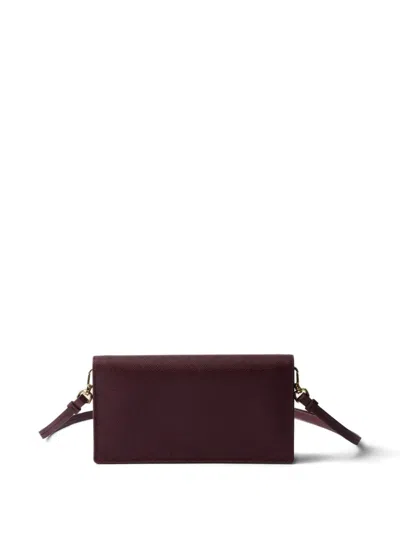 Prada Leather Flap Wallet In Brown
