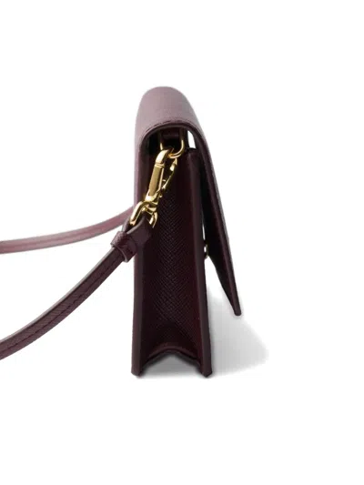 Prada Leather Flap Wallet In Brown