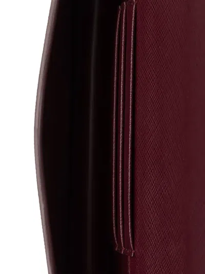 Prada Leather Flap Wallet In Brown