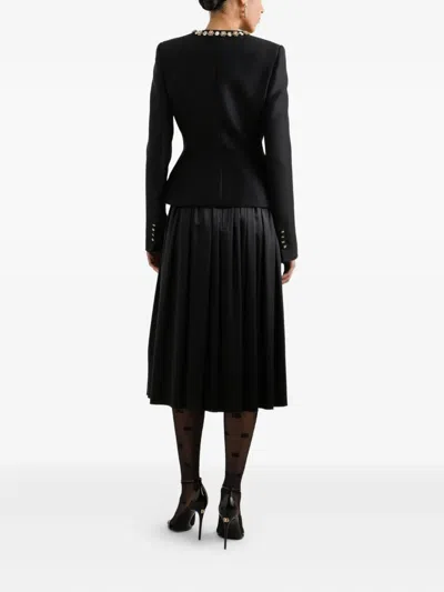 Dolce & Gabbana Embellished Button-up Jacket In Black