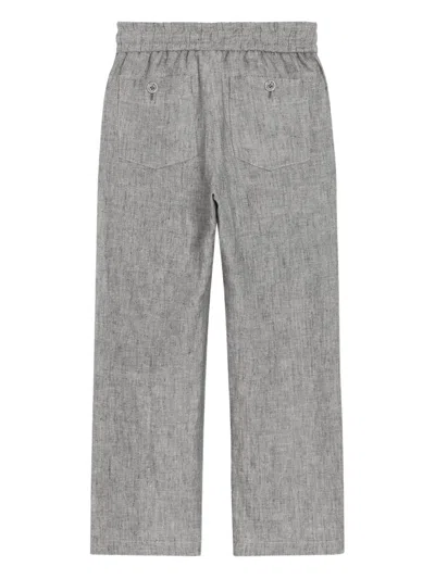 Dolce & Gabbana Linen Trousers In Gray