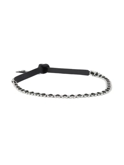 Pinko Leather Belt With Metal Inserts In Black